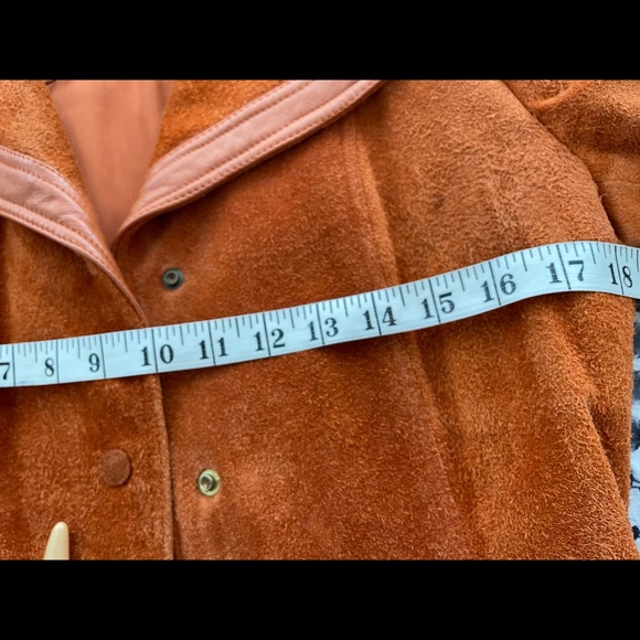 Beautiful burned orange sued and leather vintage Sant Angelo coat. - Picture 7 of 7